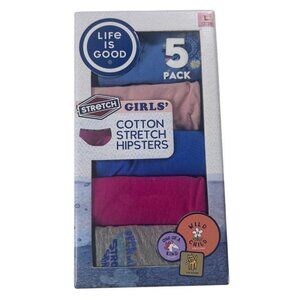 Life Is Good Hipsters Girls Size Large Cotton Stretch 5-Pack New